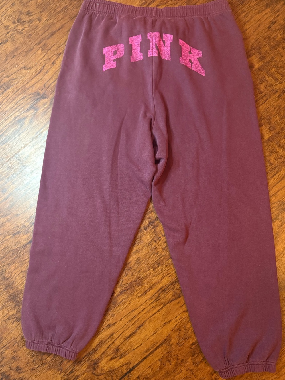 PINK Victoria's Secret Maroon Track Pants with Pink Logo